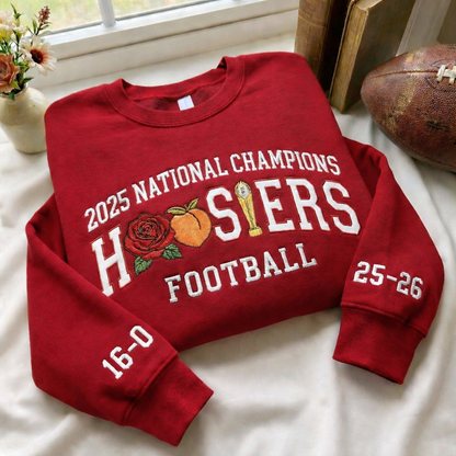Embroidered Hoosiers Champs 25/26 Quarter-Zip Sweatshirt, Hoodie Sweatshirt T-Shirt