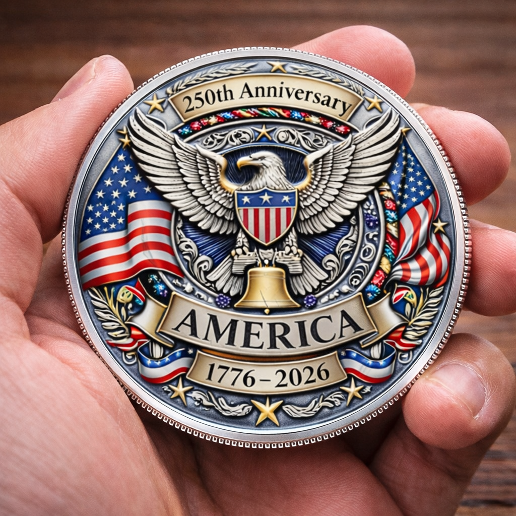 USA 250th Anniversary Printed Coin