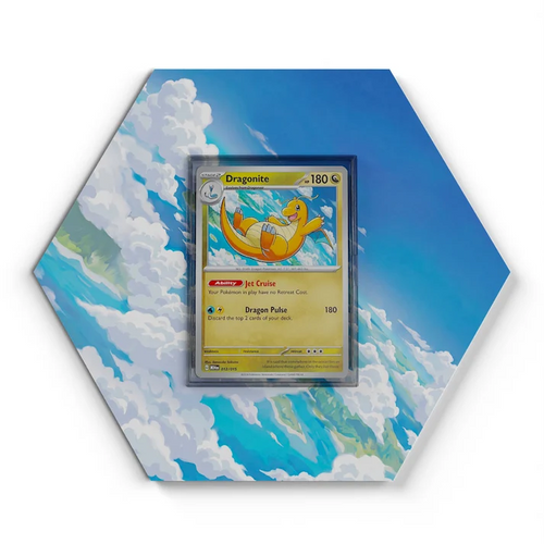 012015 Dragonite Pokémon Card Artwork Hexagon Display