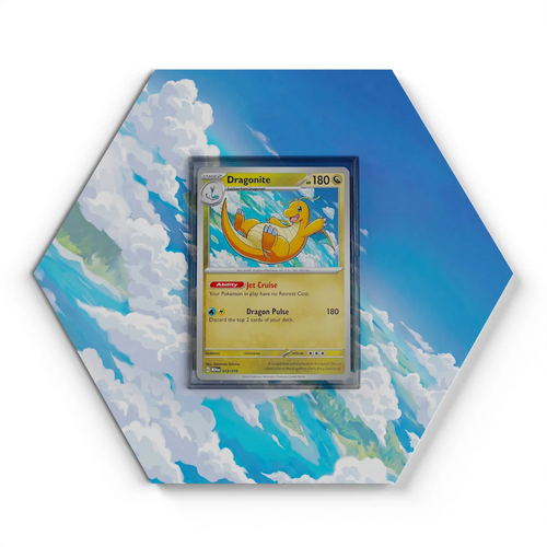 012/015 Dragonite Pokémon Card Artwork Hexagon Display