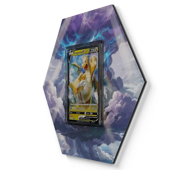 049078 Dragonite V  Pokémon Card Artwork Hexagon Display