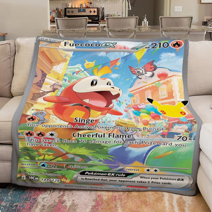 PKM 147/128 Fuecoco Ex 30th Celebration Fleece Blanket