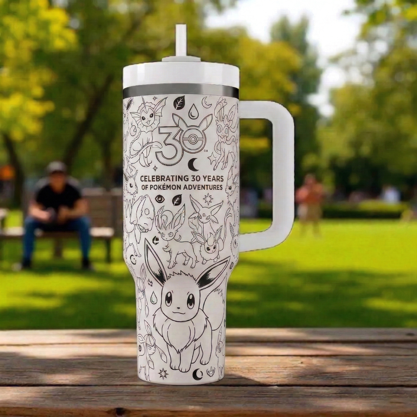 PKM Eevee Evolution 30 Years Anniversary 40Oz Stainless Steel Tumbler