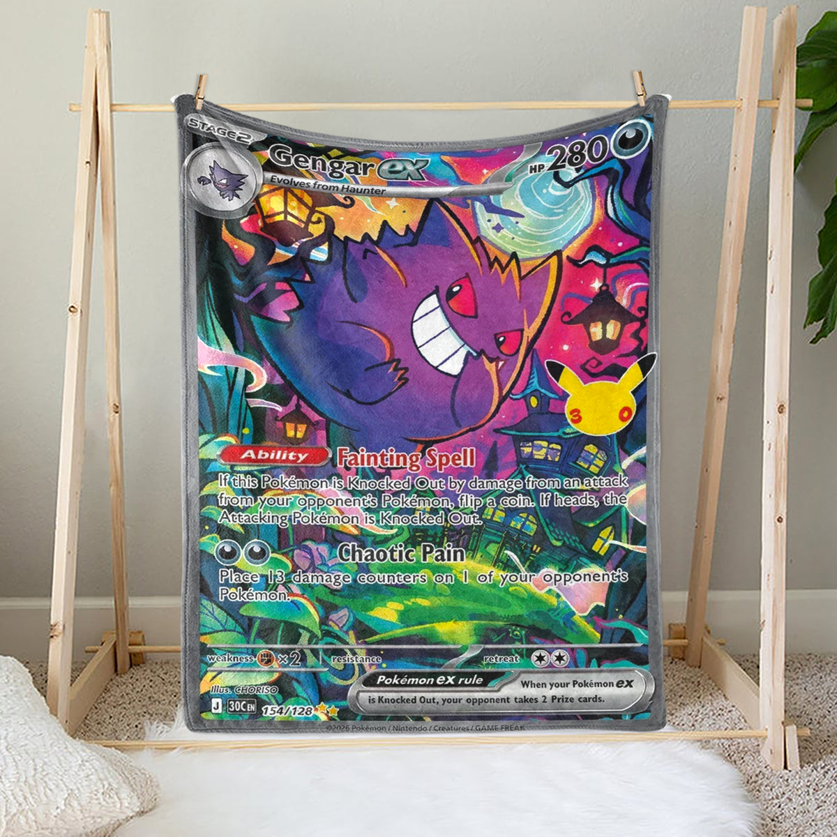 PKM 154/128 Gengar Ex 30th Celebration Fleece Blanket