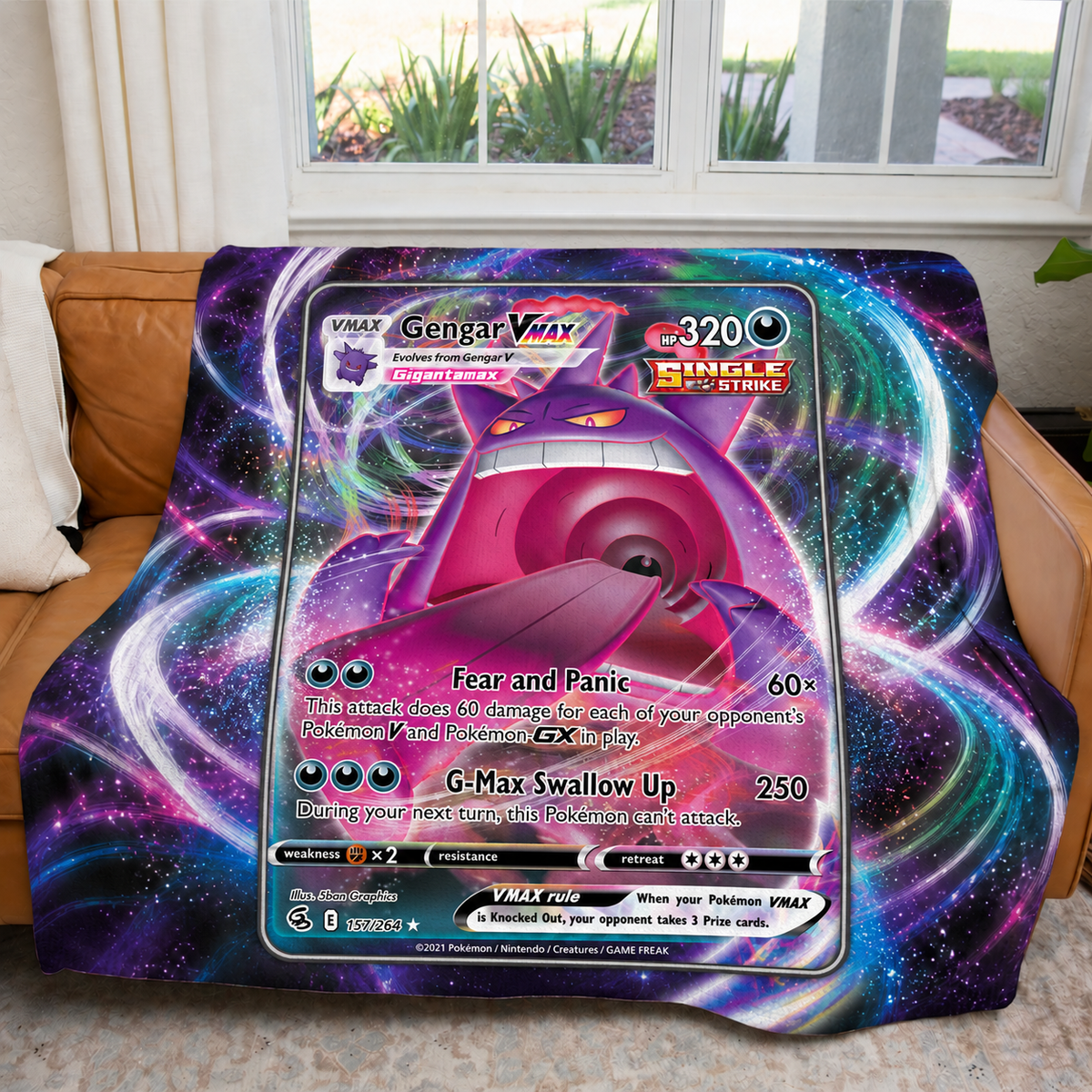 Gengar Vmax PKM Extended Artwork Pokemon Fleece Blanket