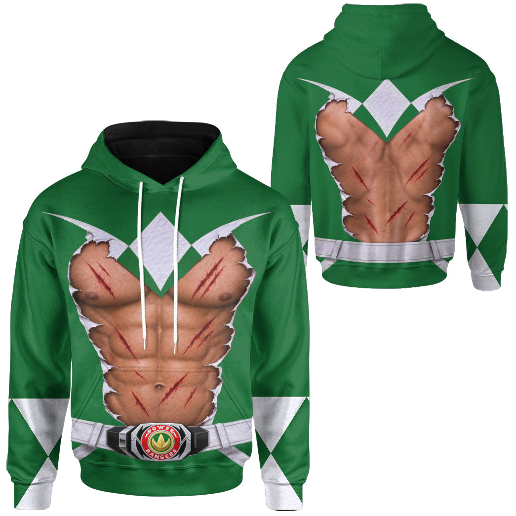 Mighty Morphin Power Rangers Green Ranger Six-Pack Abs T-Shirt Sweatshirt Hoodie Sweatpants