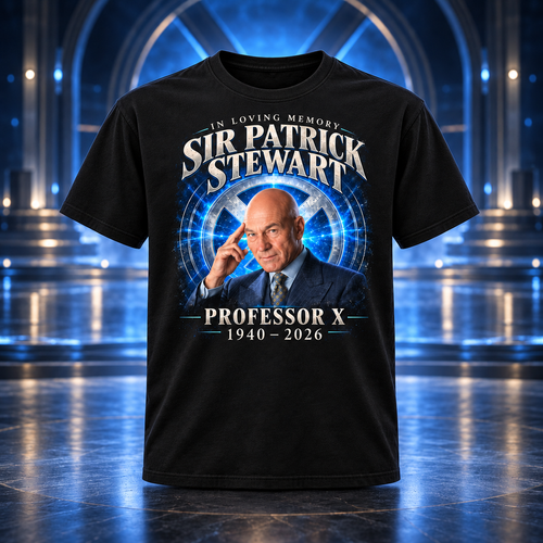 Professor X Tribute Hoodie, Black Graphic Pullover