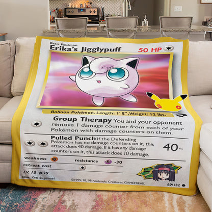 PKM Erika's Jigglypuff 30th Celebration Fleece Blanket