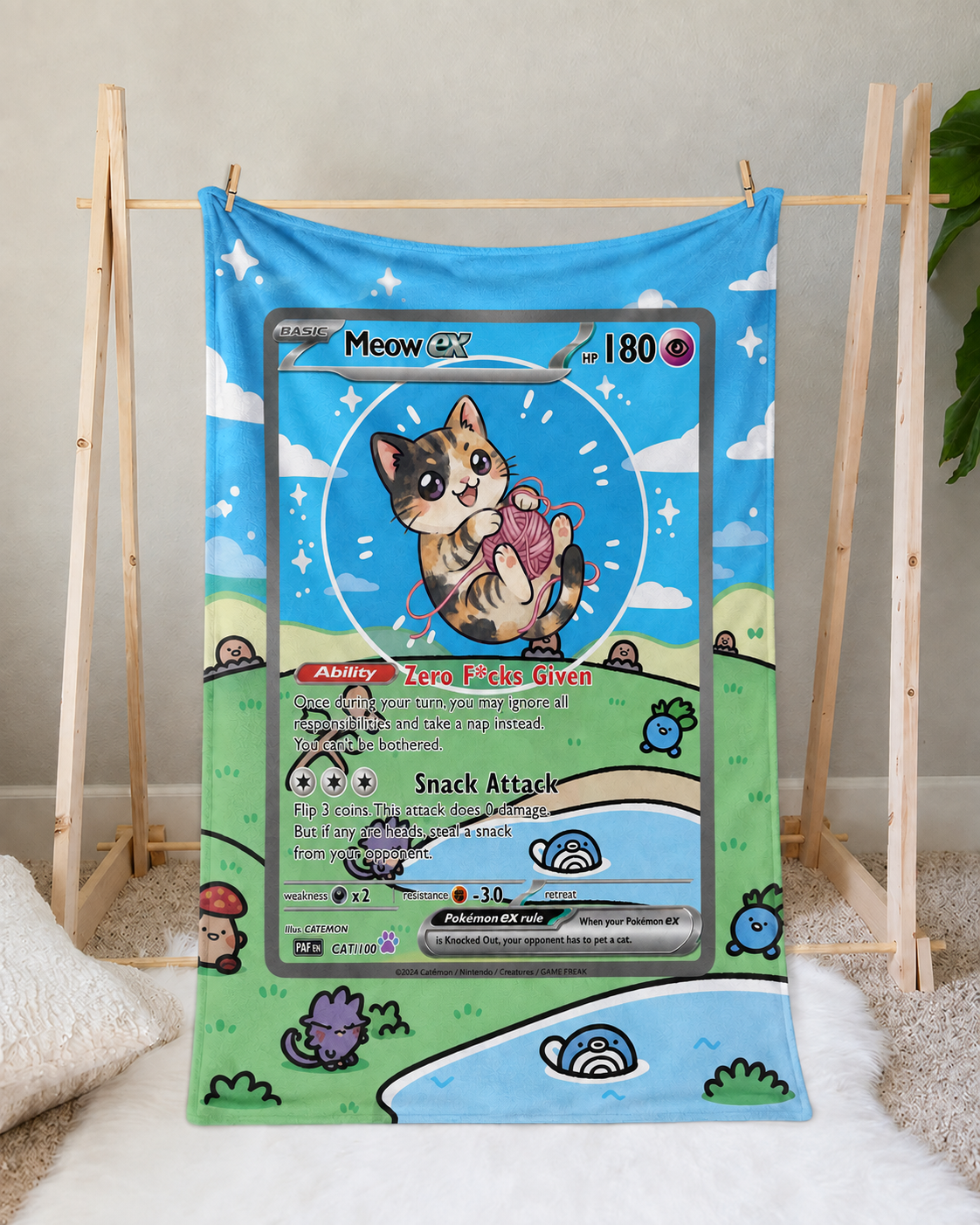 Personalized Pet Dog Cat Trading Card Extended Art Fleece Blanket – Custom Photo, Name & Details