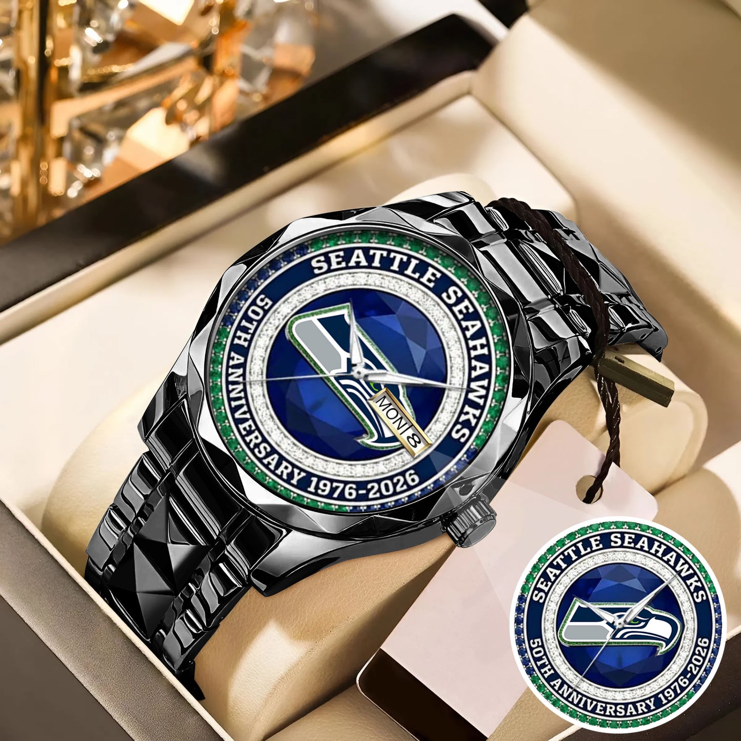 Seattle Seahawks 50th Anniversary Stainless Steel Watch