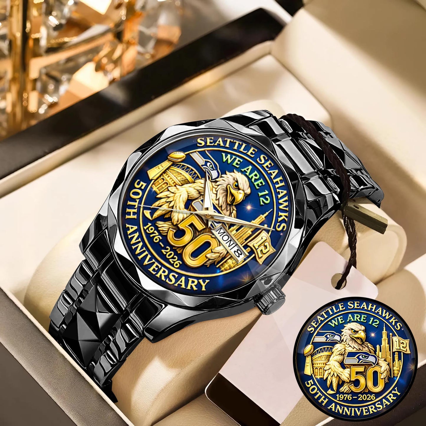 Seattle Seahawks 50th Anniversary Go Hawks 1976-2026 Watch