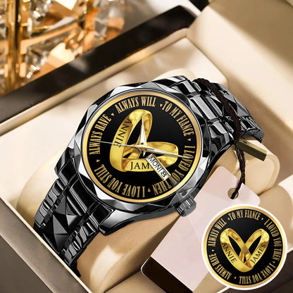 Custom Name Couple Watch – Personalized His & Hers Watch Set – Romantic Gift for Valentine’s Day, Anniversary & Birthday