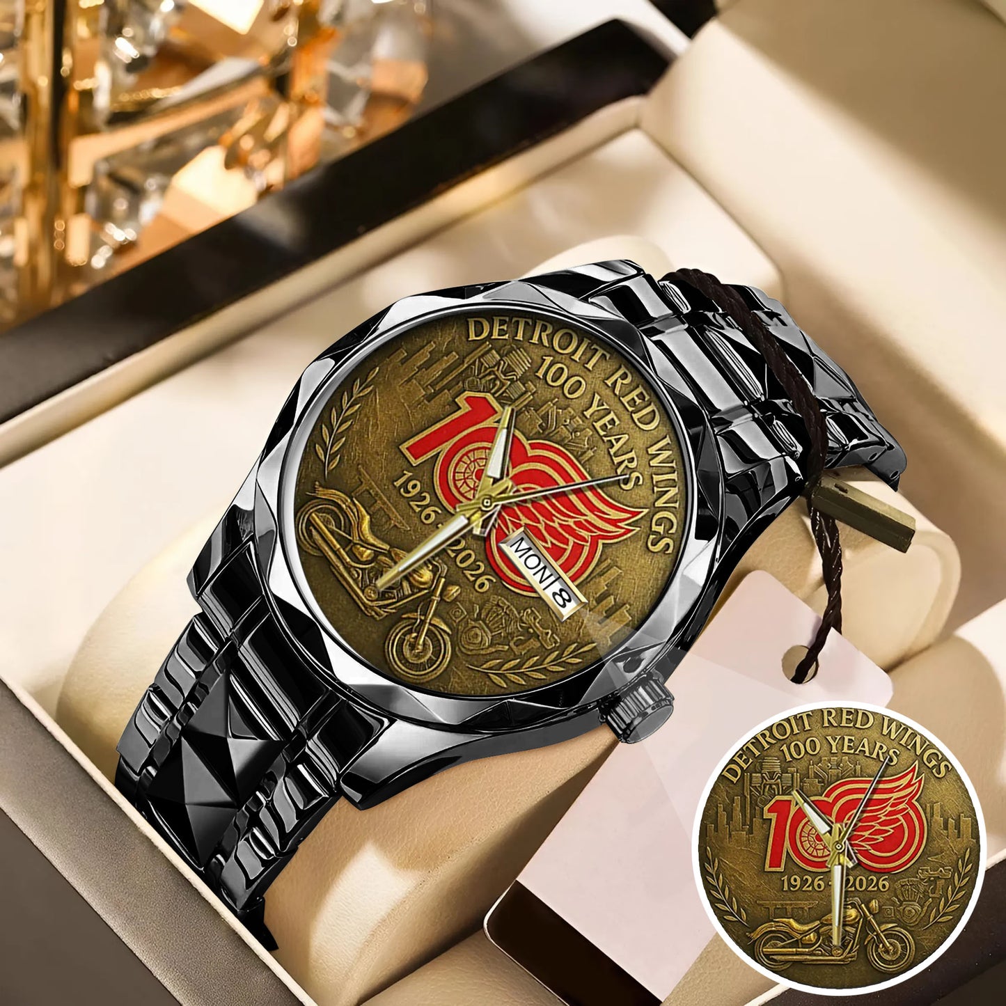 Detroit Red Wings 100th Anniversary 2026 Stainless Steel Watch