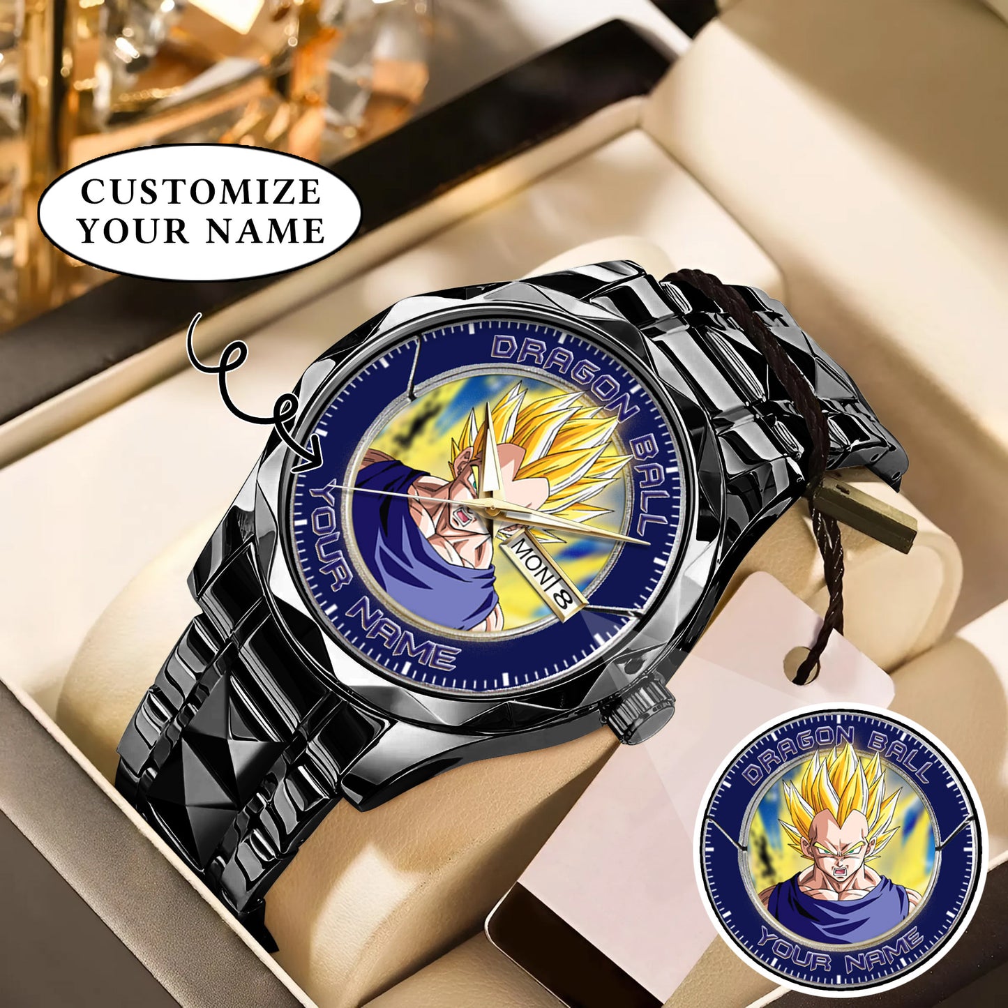 Anime Dragon Ball Vegeta Custom Name Watch