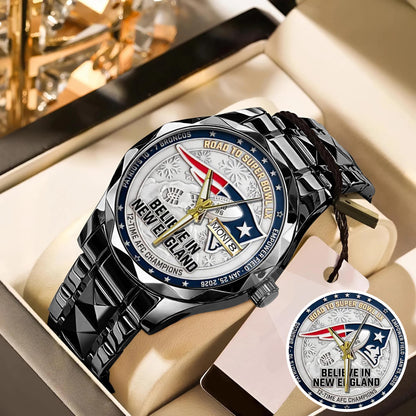 New England Patriots Champions Stainless Steel Watch