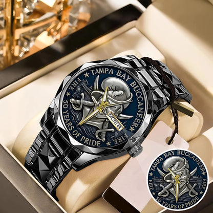 Tampa Bay Buccaneers 50th Anniversary Stainless Steel Watch