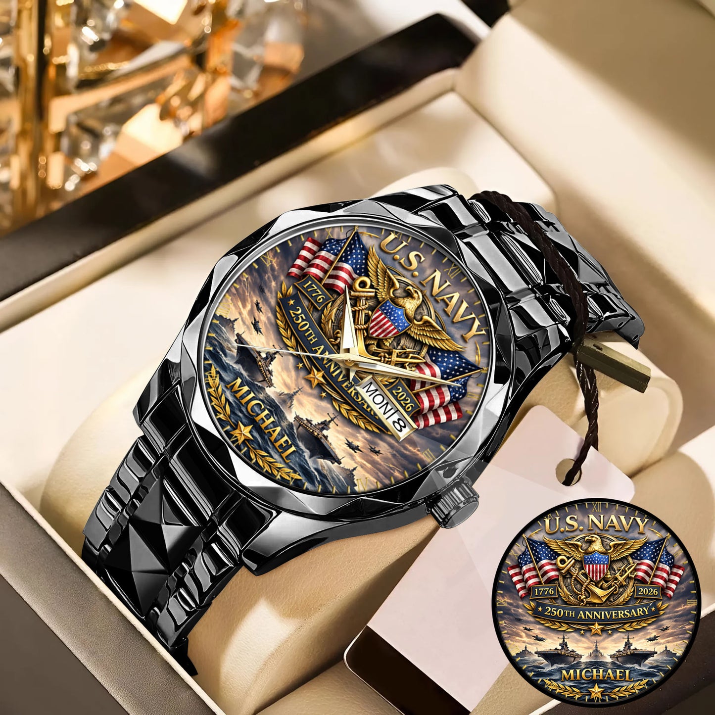 USA 250th Anniversary U.S. Navy - Custom Name Watch