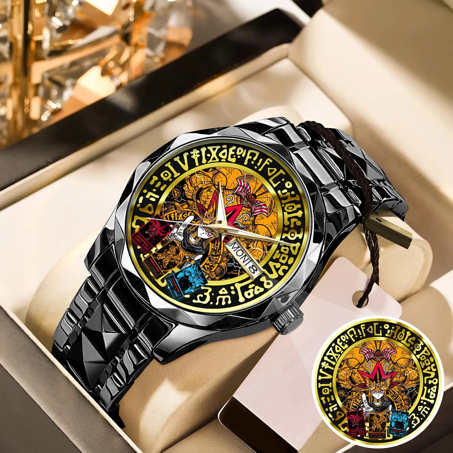 YGO Mystic Duel Anime Watch Dial – Black Alloy Case, Limited Art Design