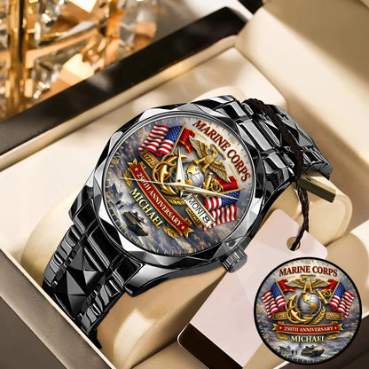 USA 250th Anniversary U.S. Marine Corps - Custom Name Watch