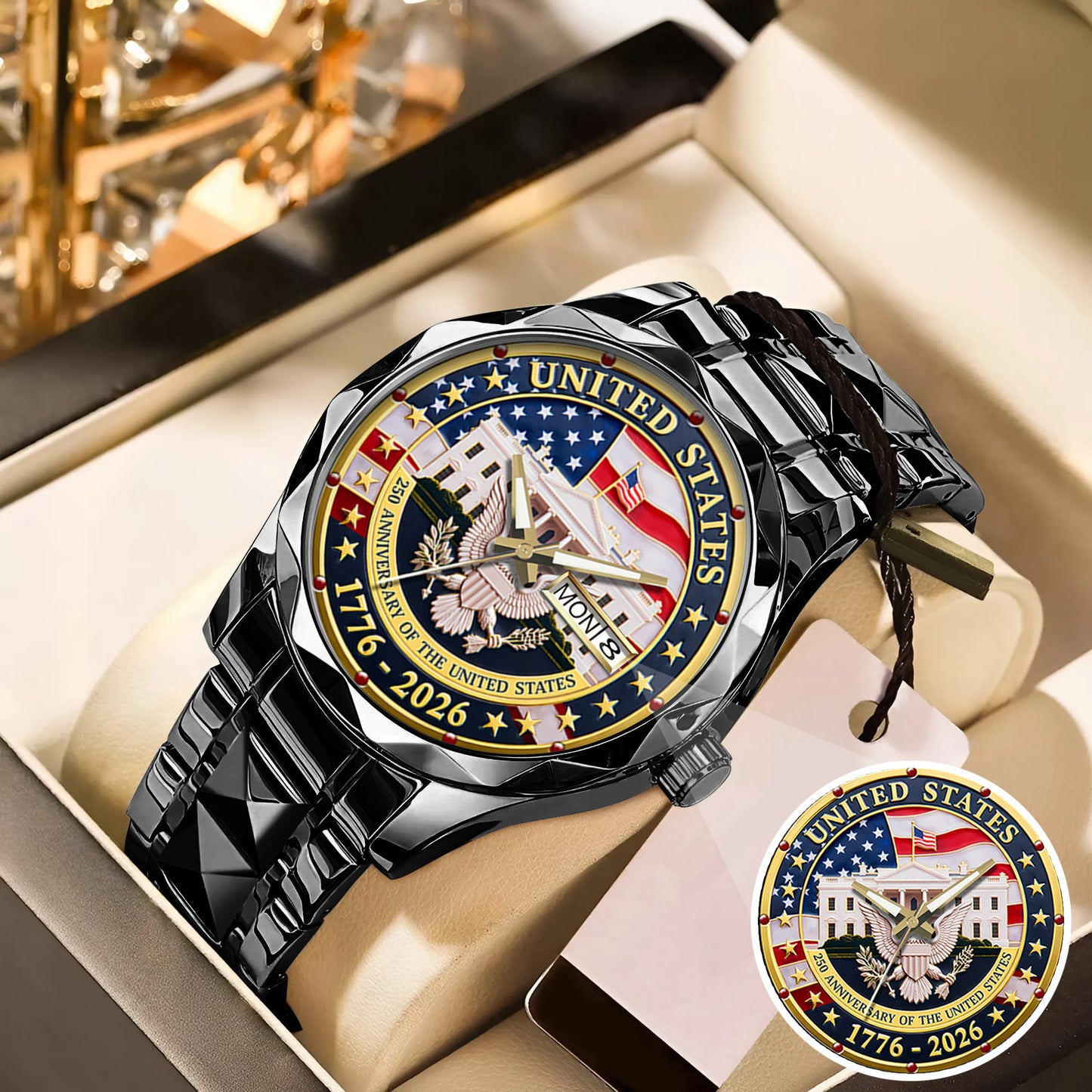 US 250 Years Of Freedom Stainless Steel Watch