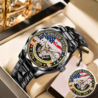 US 250 Years Of Freedom Stainless Steel Watch