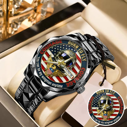 Top Gun Born To Fly Stainless Steel Watch