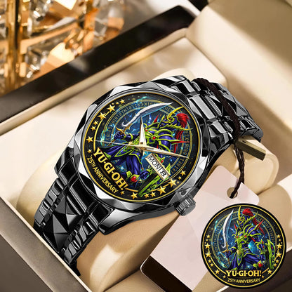 Anime Yugioh 25th Anniversary Coin Black Luster Soldier Custom Watch