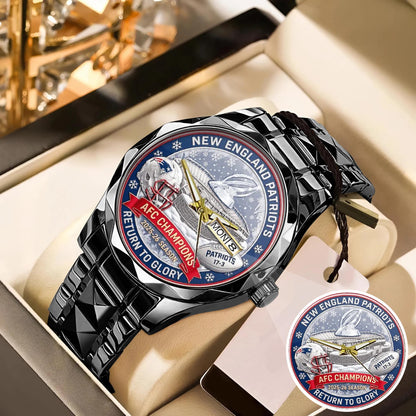 New England Patriots Champions Stainless Steel Watch