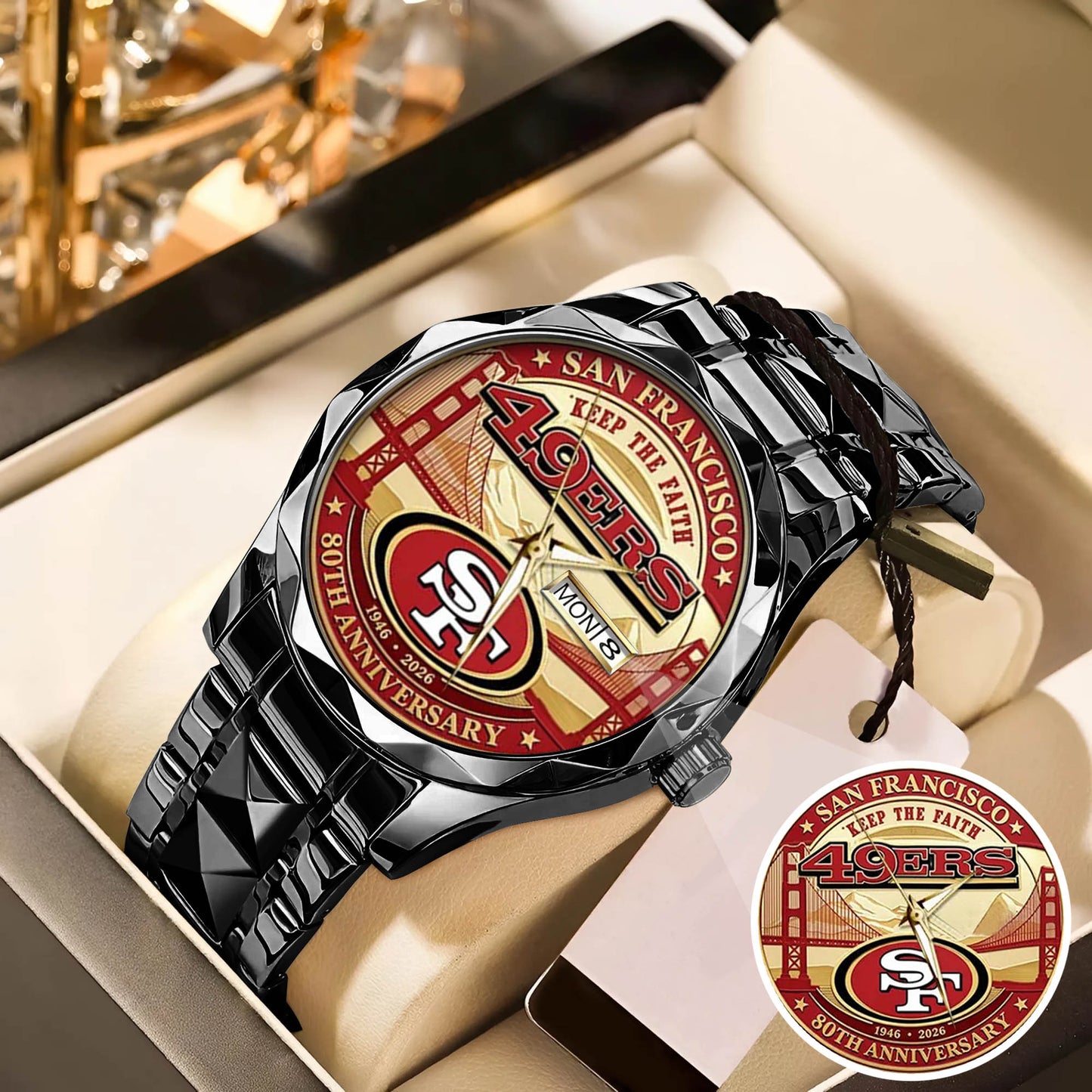 San Francisco 49ers 80th Anniversary Stainless Steel Watch