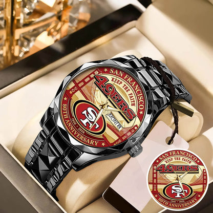 San Francisco 49ers 80th Anniversary Stainless Steel Watch
