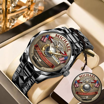 USA 250th Anniversary U.S. Marin Corps- Custom Name Watch