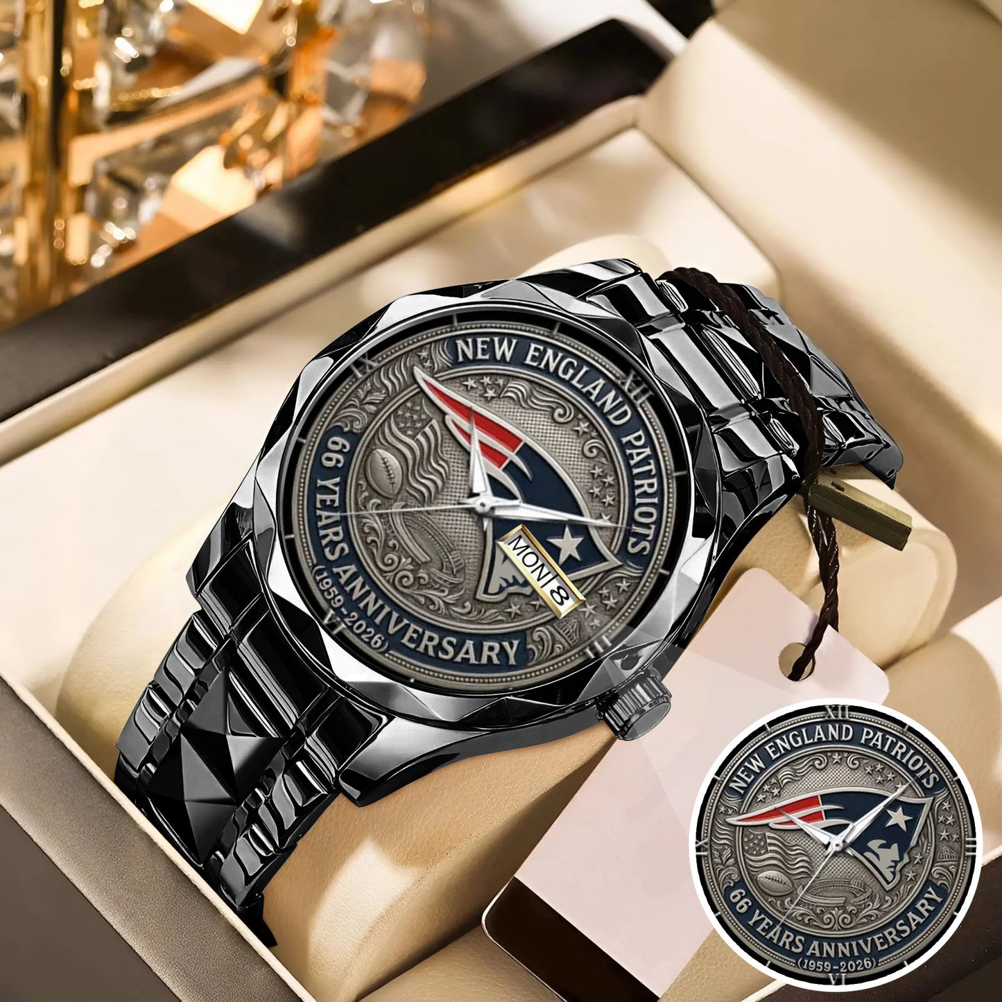 New England Patriots 65th Anniversary Stainless Steel Watch