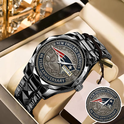 New England Patriots 65th Anniversary Stainless Steel Watch
