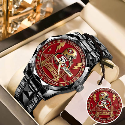 San Francisco 49ers 80th Anniversary Stainless Steel Watch