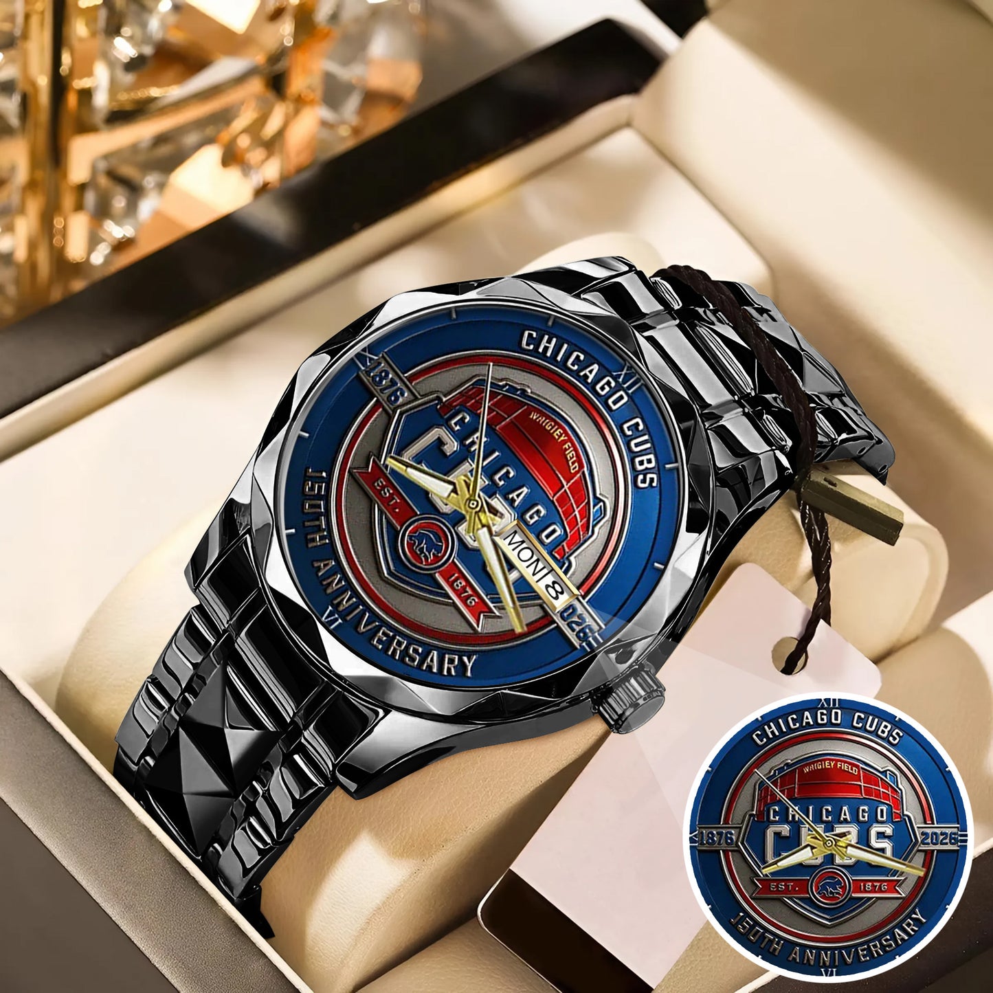 Chicago Cubs 155th Anniversary Stainless Steel Watch