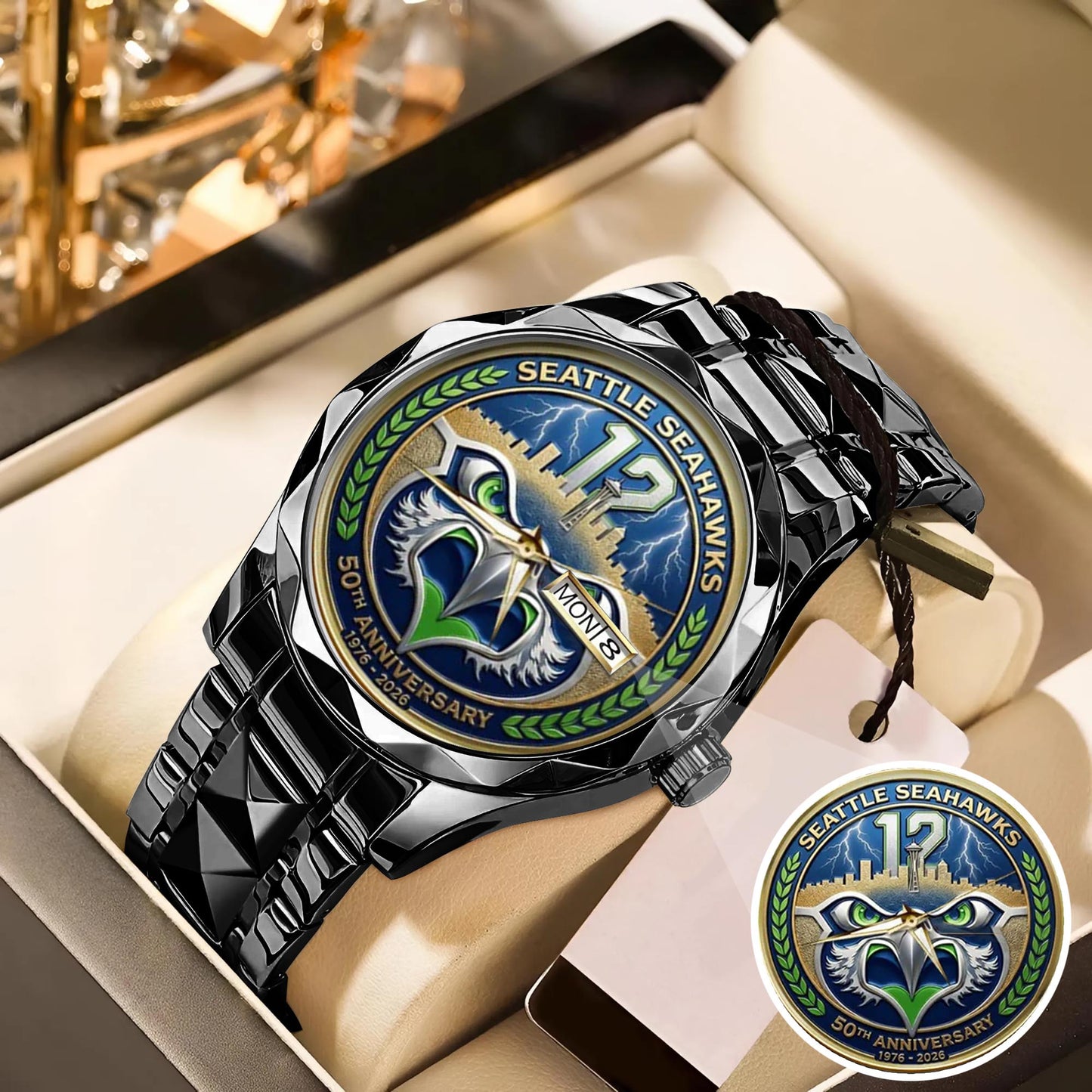 Seattle Seahawks 50th Anniversary Stainless Steel Watch