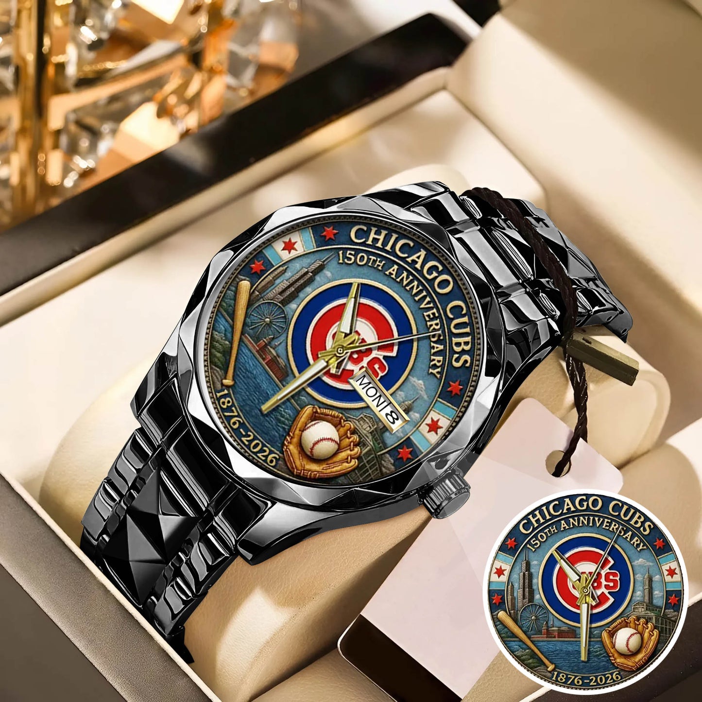 Chicago Cubs 150th Anniversary Stainless Steel Watch