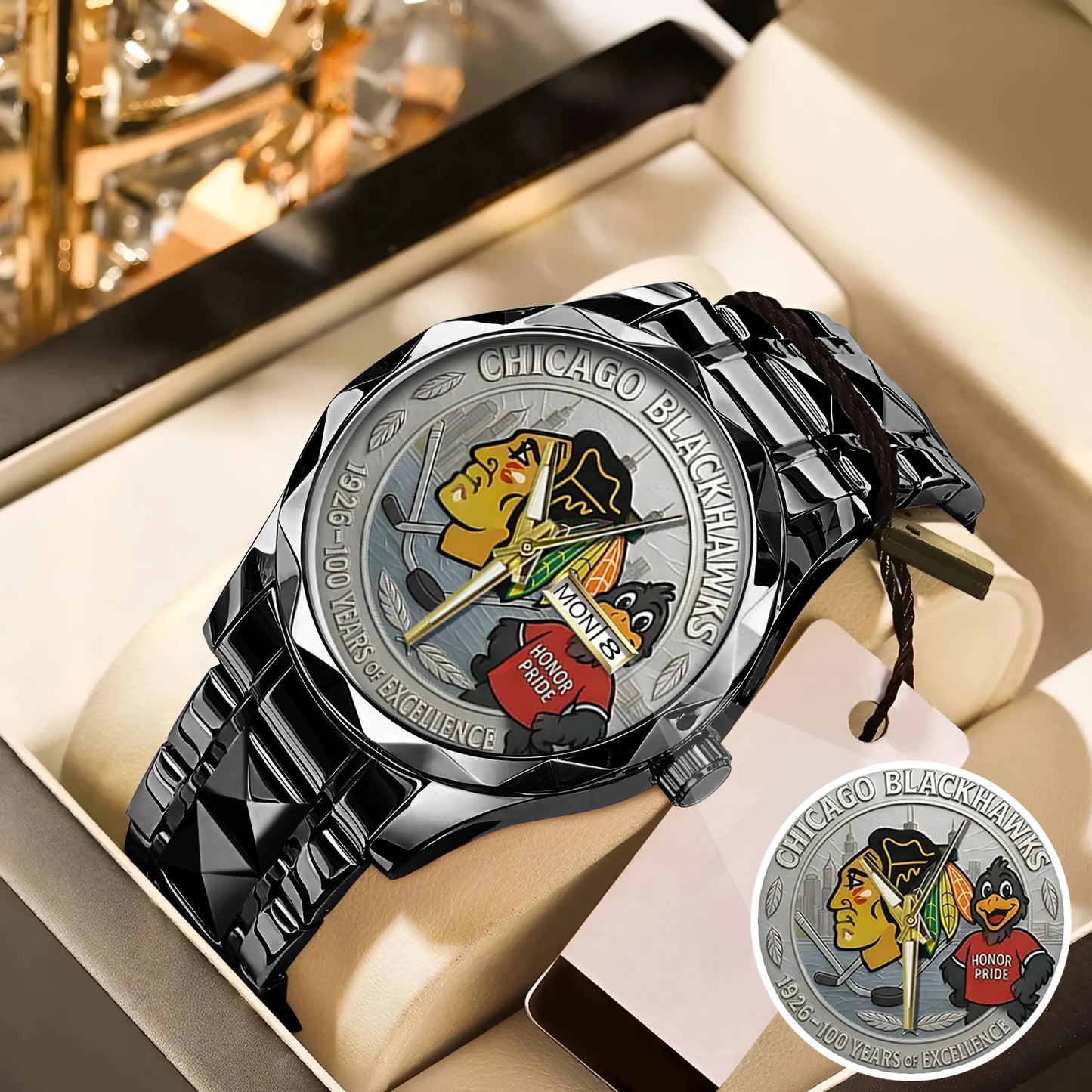 Chicago Blackhawks 100th Anniversary 2026 Stainless Steel Watch