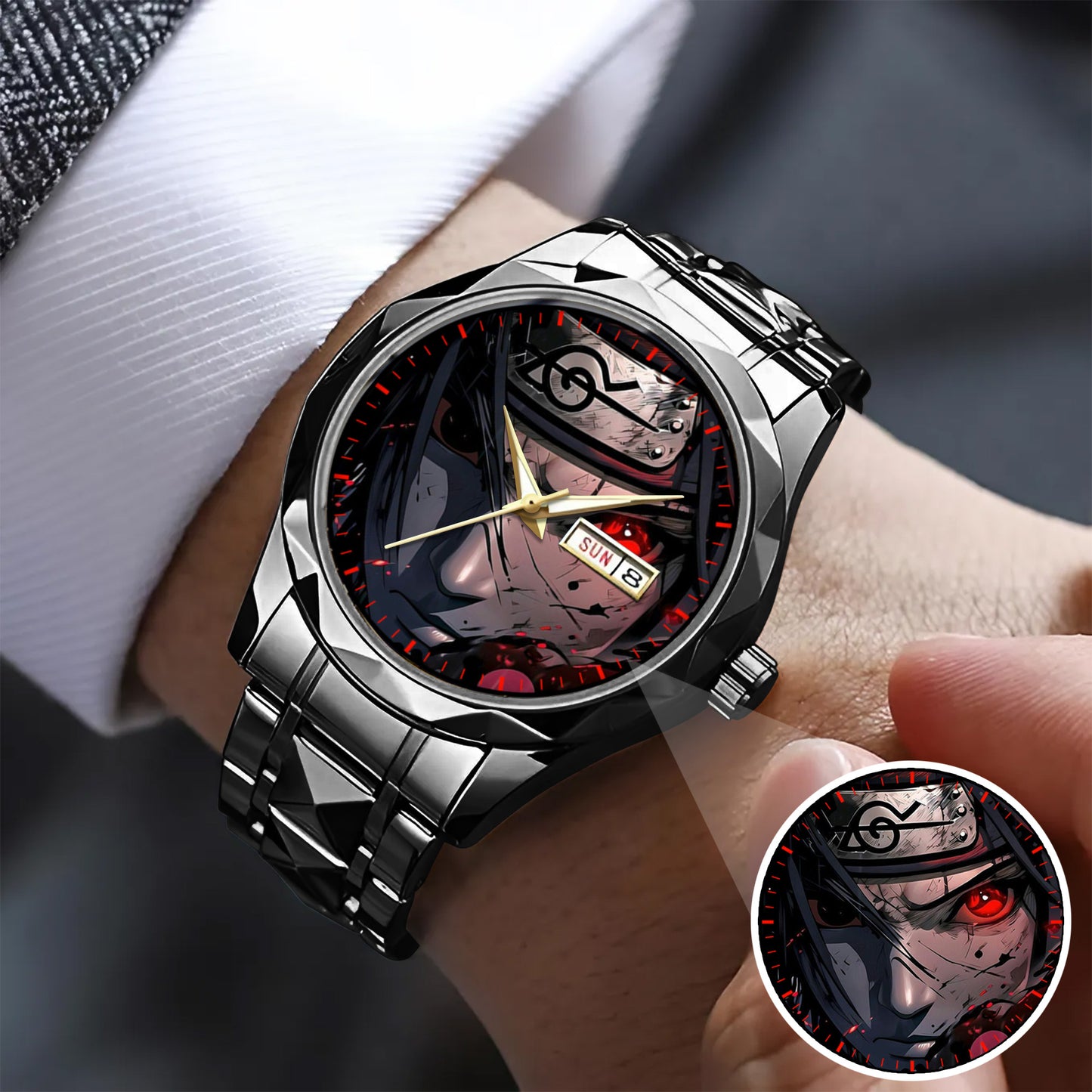 Anime Akatsuki Itachi Uchiha Mangekyou Sharingan Art Watch