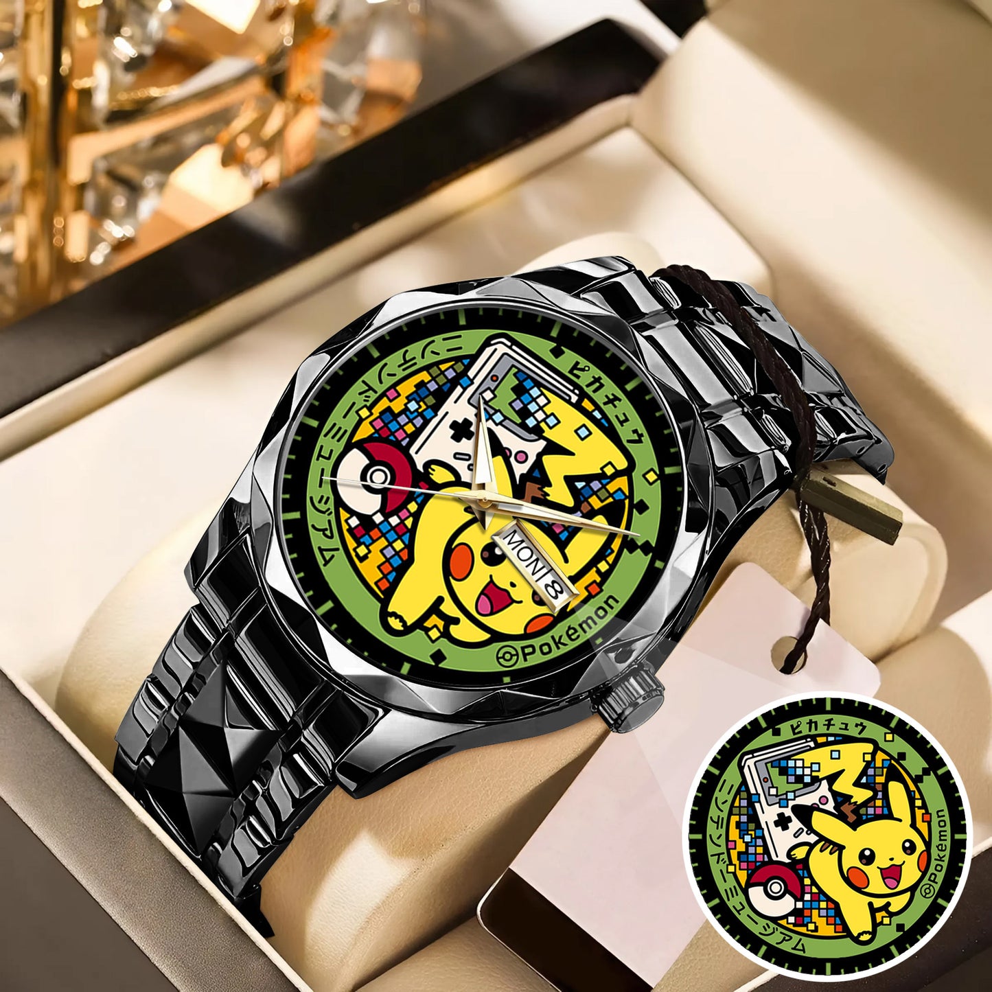 PKM Pikachu Limited Edition Black Stainless Steel Watch