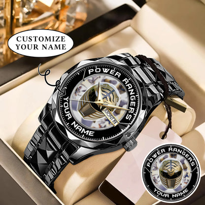 Mighty Morphin Power Rangers White Ranger Helmet Custom Name Watch