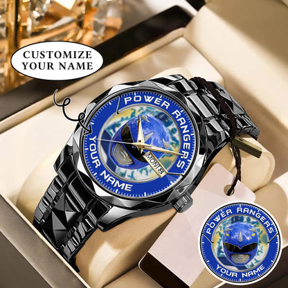 Mighty Morphin Power Rangers Blue Ranger Helmet Custom Name Watch