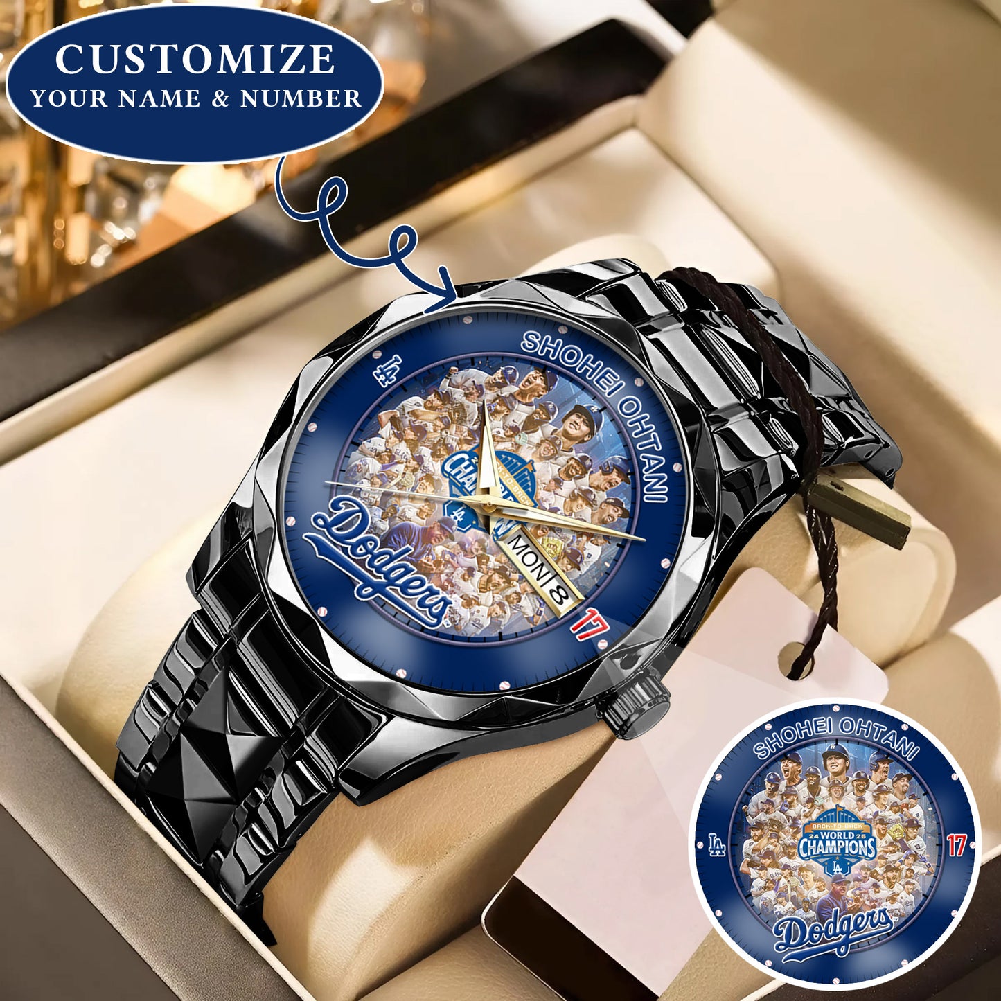 Personalized LA Dodgers 2025 Worlds Series Champion Back to Back Watch