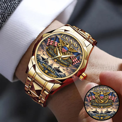 USA 250th Anniversary U.S. Navy - Custom Name Watch