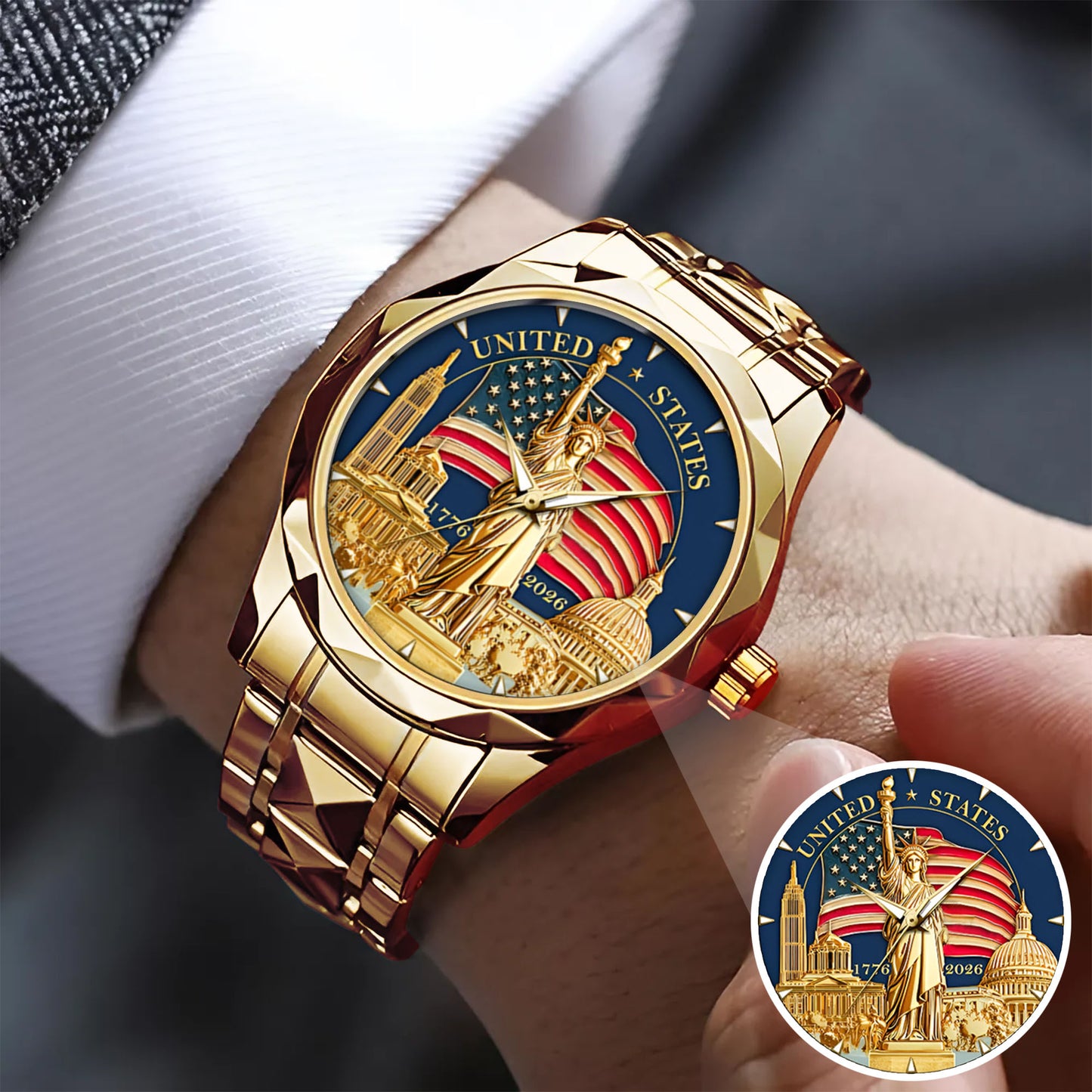 US 250th Anniversary Stainless Steel Watch