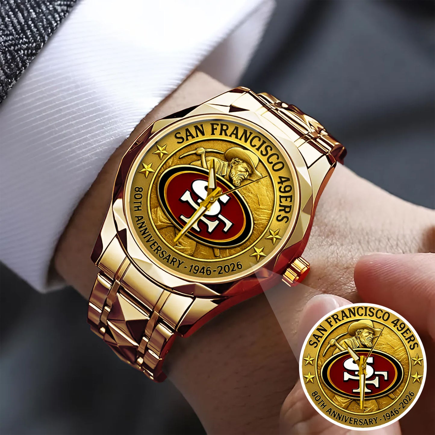 San Francisco 49ers 80th Anniversary 2026 Stainless Steel Watch