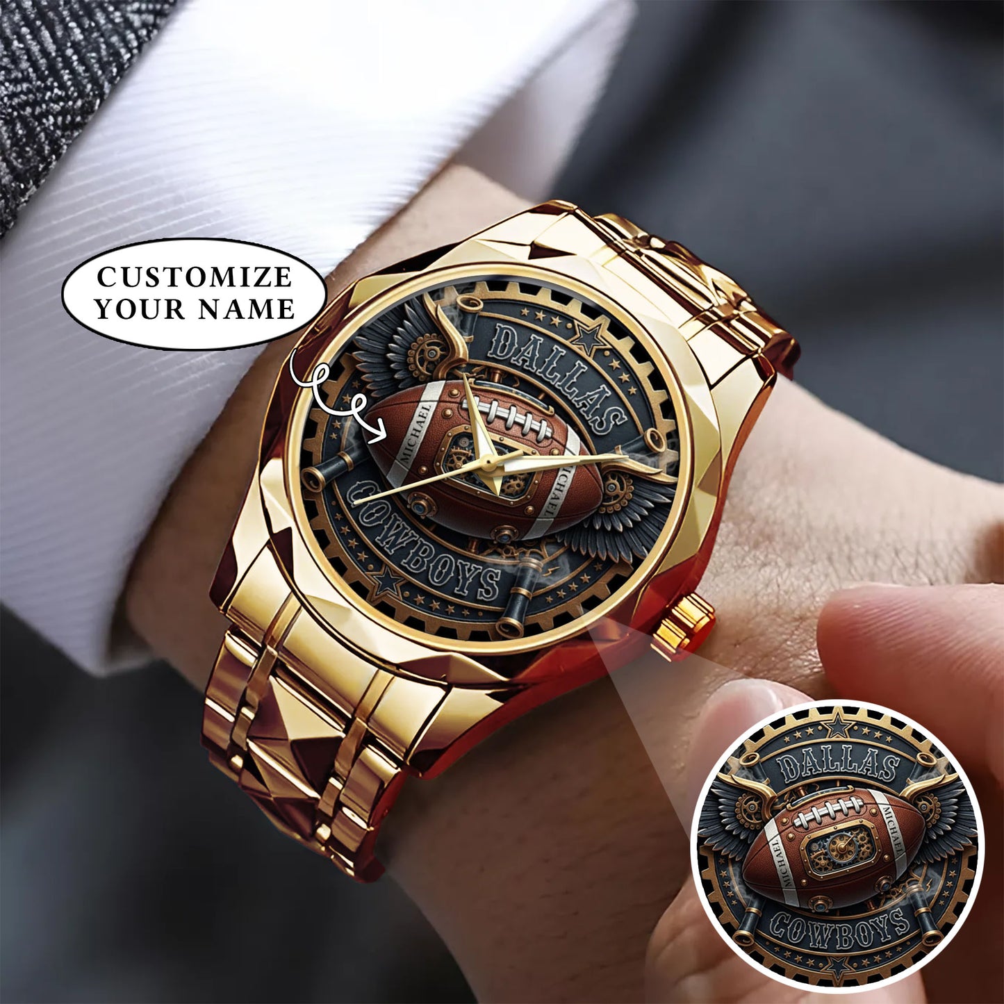 Custom Football Team Watch – Personalized Name Gridiron Edition