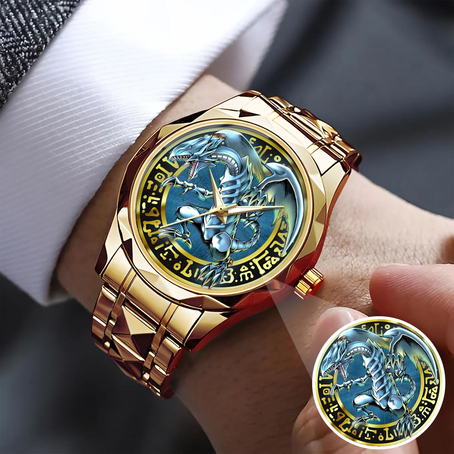 Anime YGO Blue-Eyes White Dragon Watch Dial – Limited Art Design