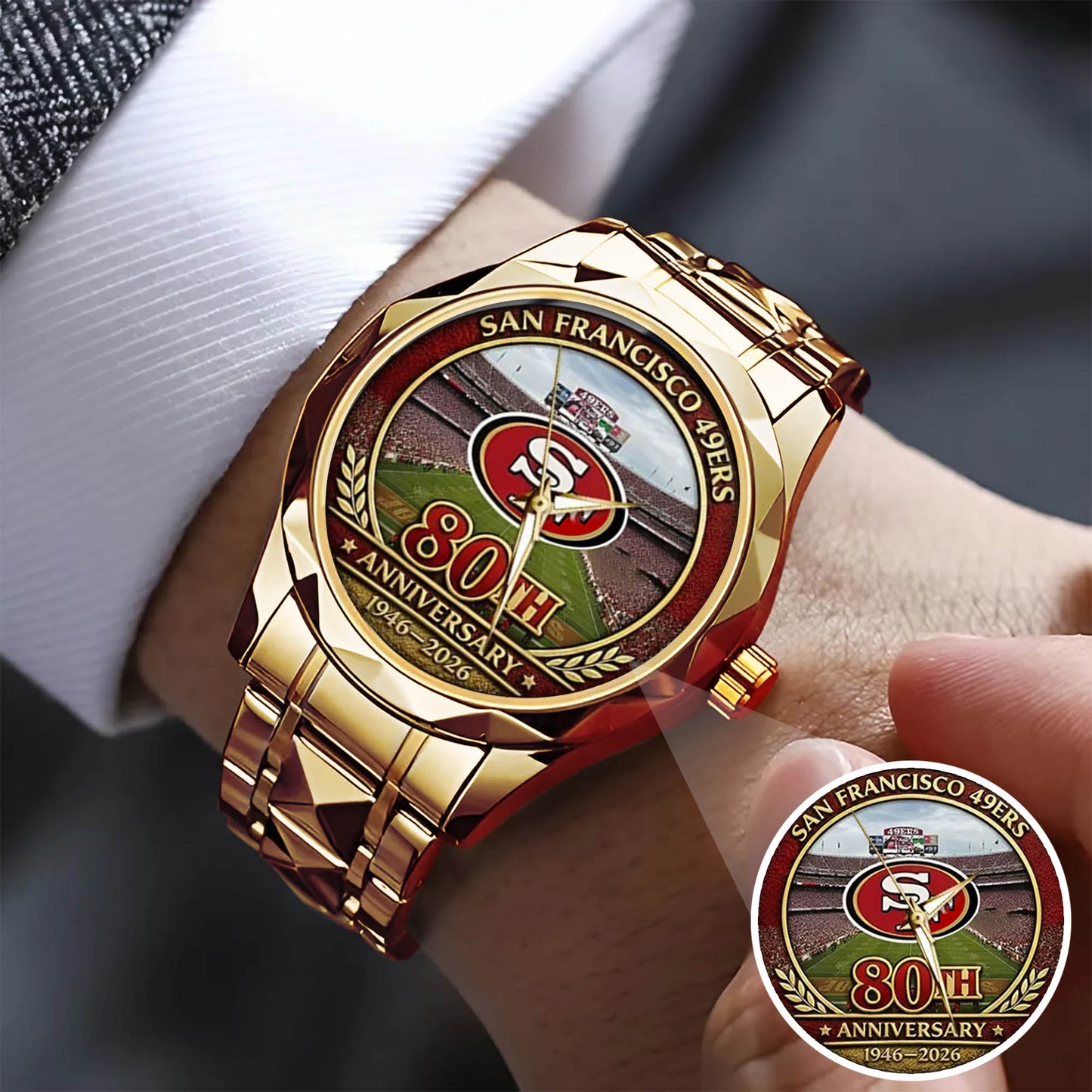 San Francisco 49ers 80th Anniversary 2026 Stainless Steel Watch