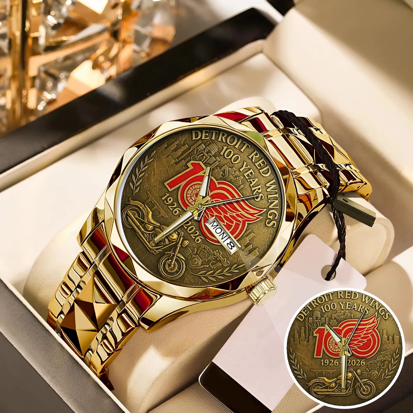 Detroit Red Wings 100th Anniversary 2026 Stainless Steel Watch